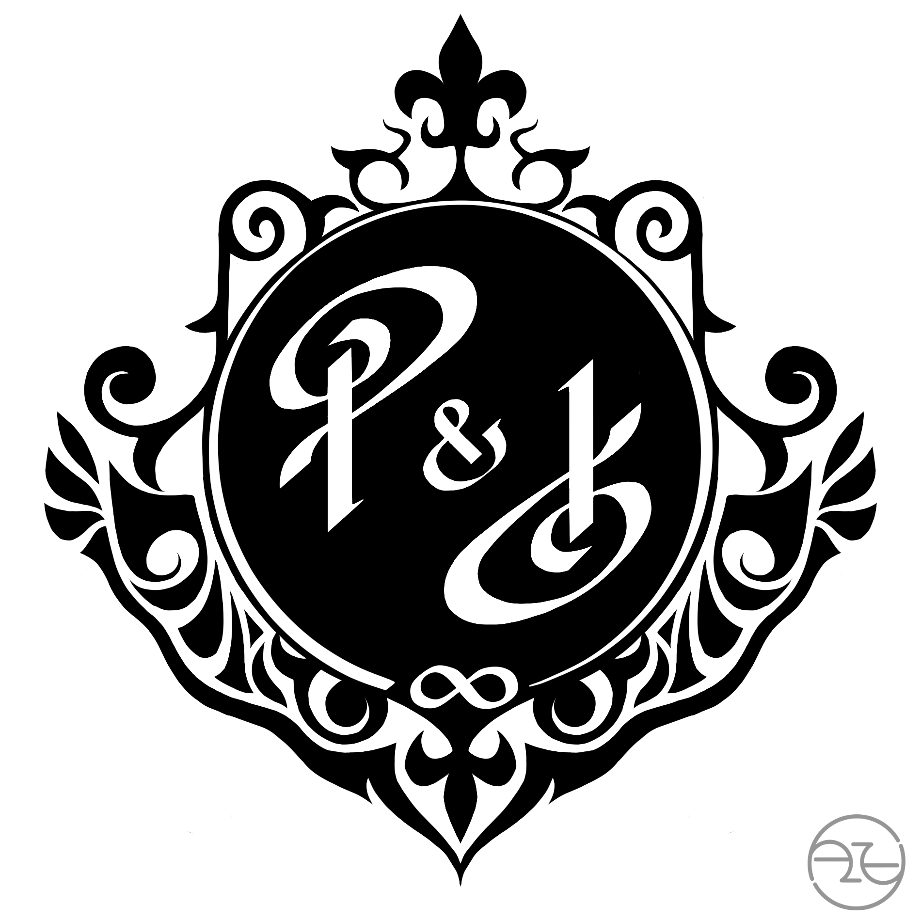 Wedding Monogram with Hand Lettering (Commission) by Justin 'Azzy' Mull